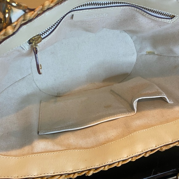 Michael Kors Vintage Woven Tote Bag White Leather Gold Hardware Spring/Summer - Picture 8 of 14